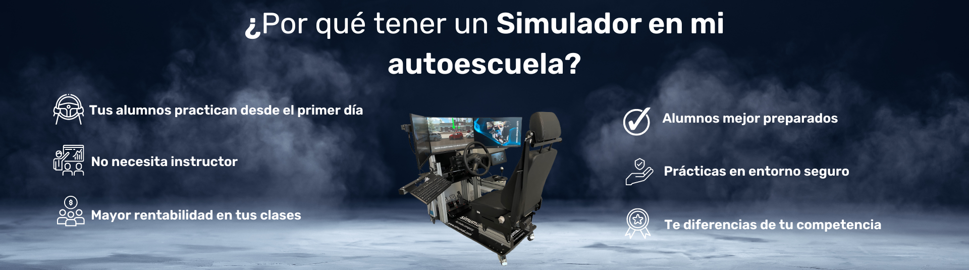 Simulador de conducción para autoescuelas